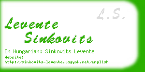 levente sinkovits business card